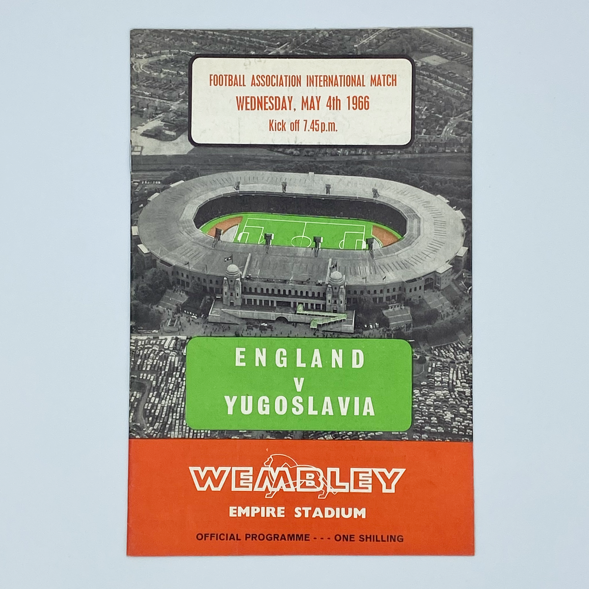 England vs Yugoslavia Programme (4 May 1966)