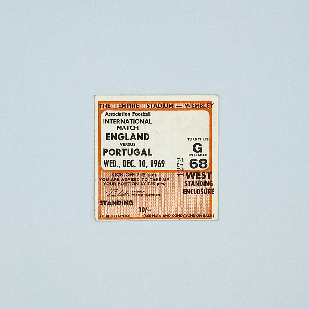England vs Portugal Programme & Ticket (10 December 1969)