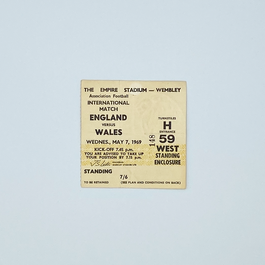 England vs Wales Programme & Ticket (7 May 1969)