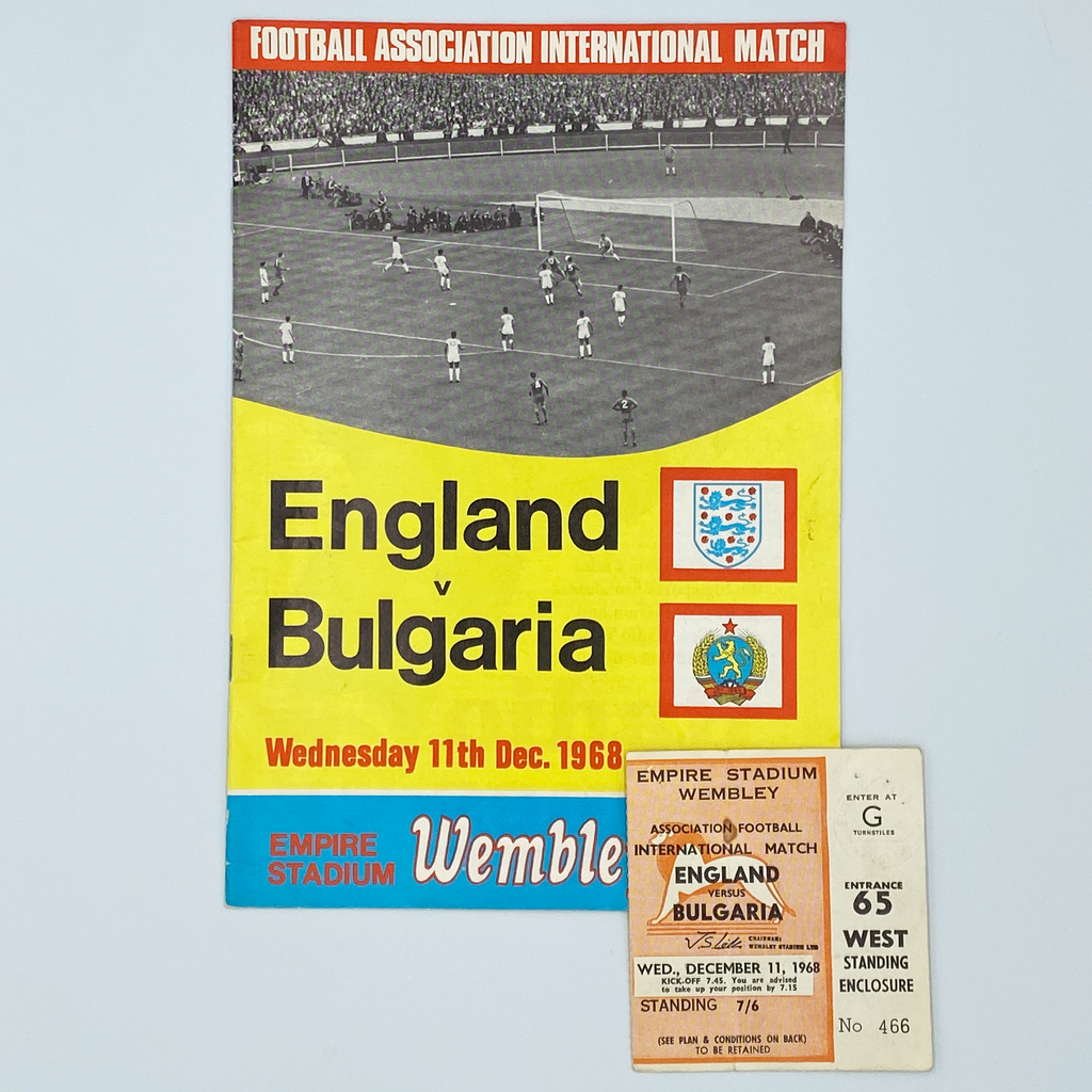 England vs Bulgaria Programme & Ticket (11 December 1968)