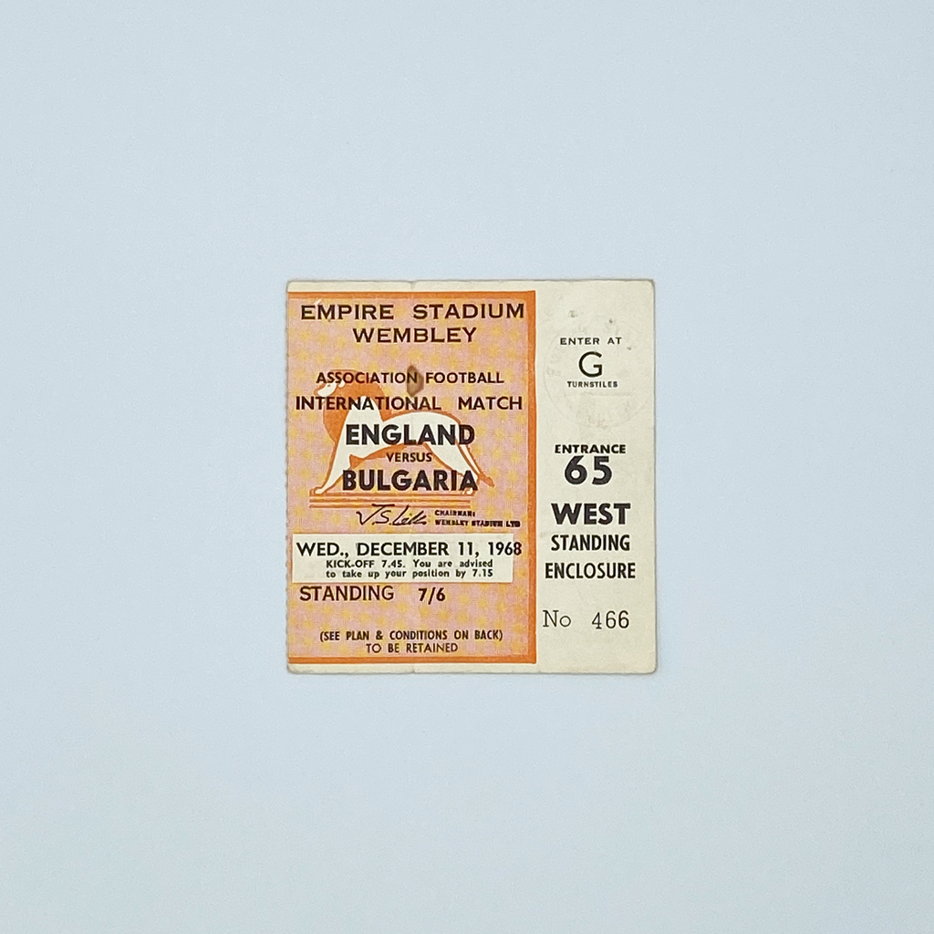 England vs Bulgaria Programme & Ticket (11 December 1968)