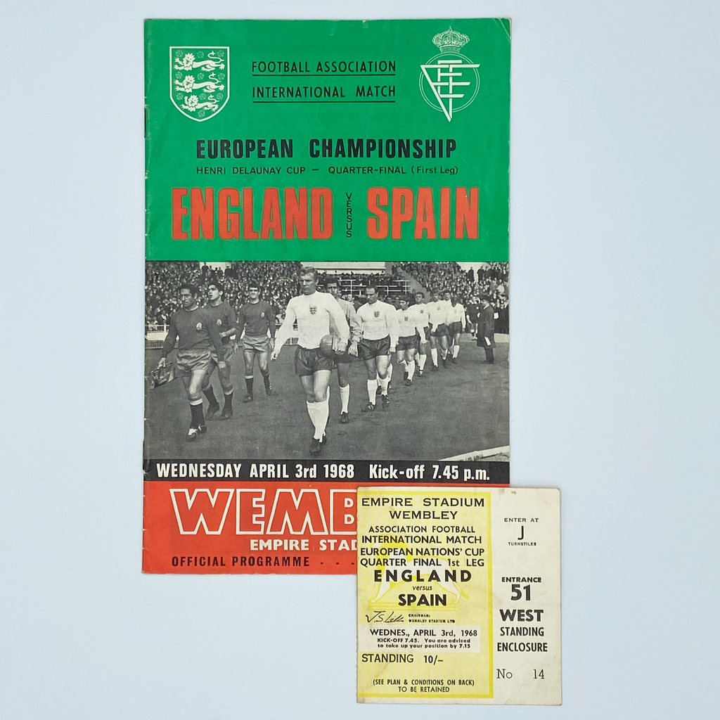 England vs Spain Programme (3 April 1968)