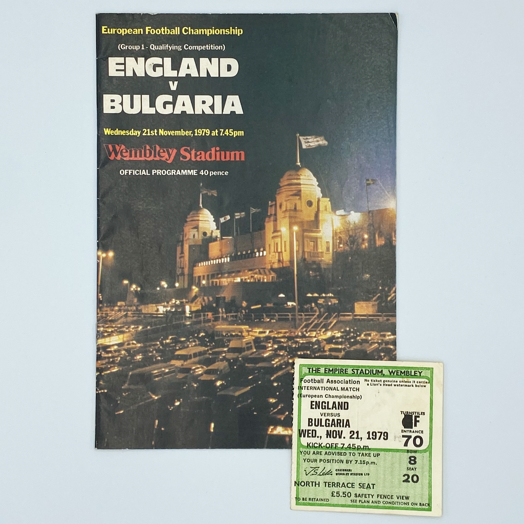 England vs Bulgaria Programme & Ticket (21 November 1979)