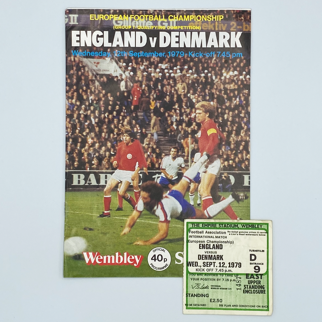 England vs Denmark Programme & Ticket (12 September 1979)