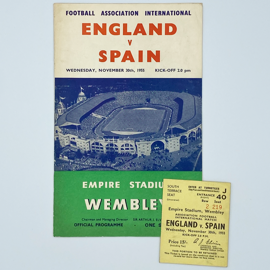 England vs Spain Programme & Ticket (30 November 1955)