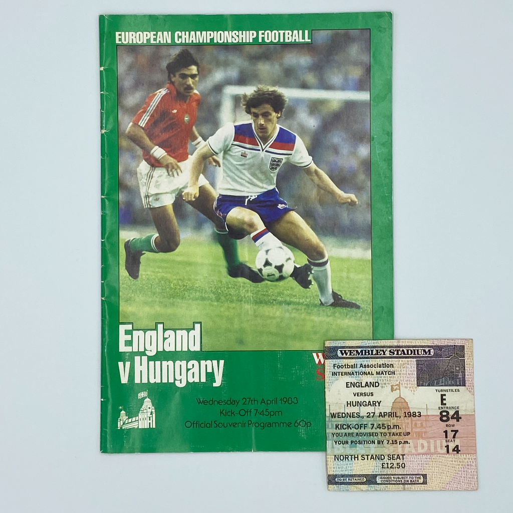 England vs Hungary Programme & Ticket (27 April 1983)