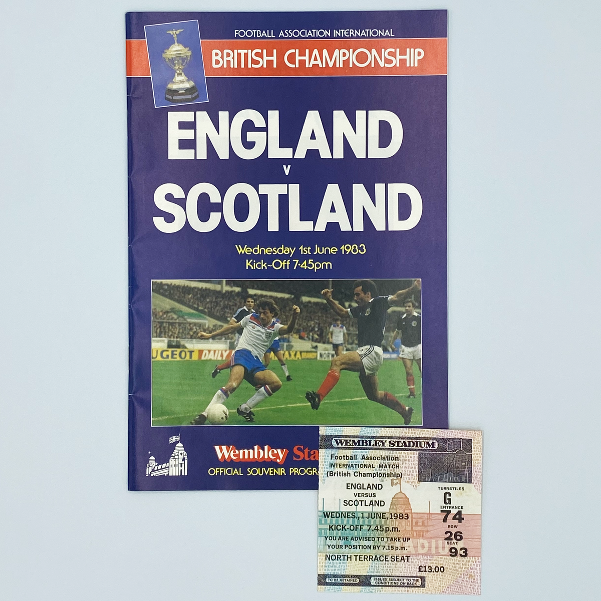 England vs Scotland Programme & Ticket (1 June 1983)