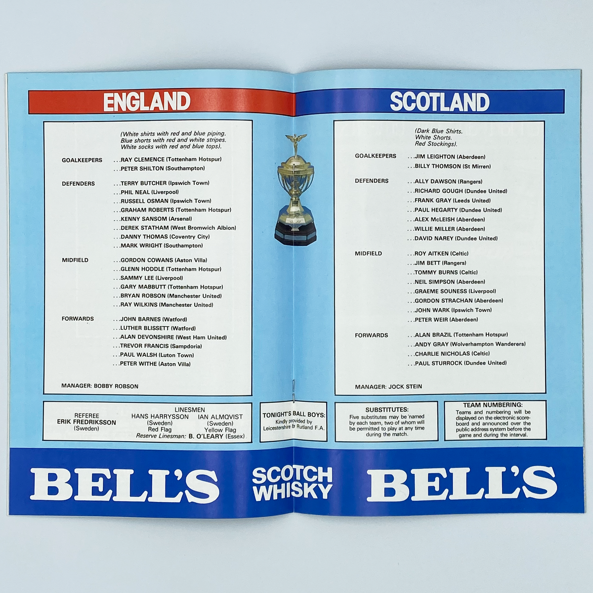 England vs Scotland Programme & Ticket (1 June 1983)