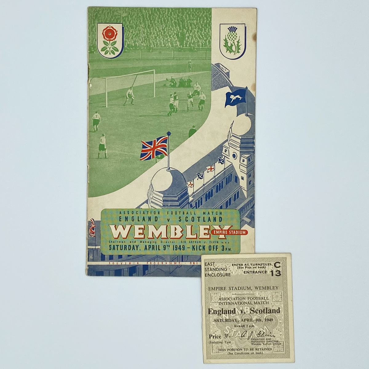 England vs Scotland Programme & Ticket (9 April 1949)