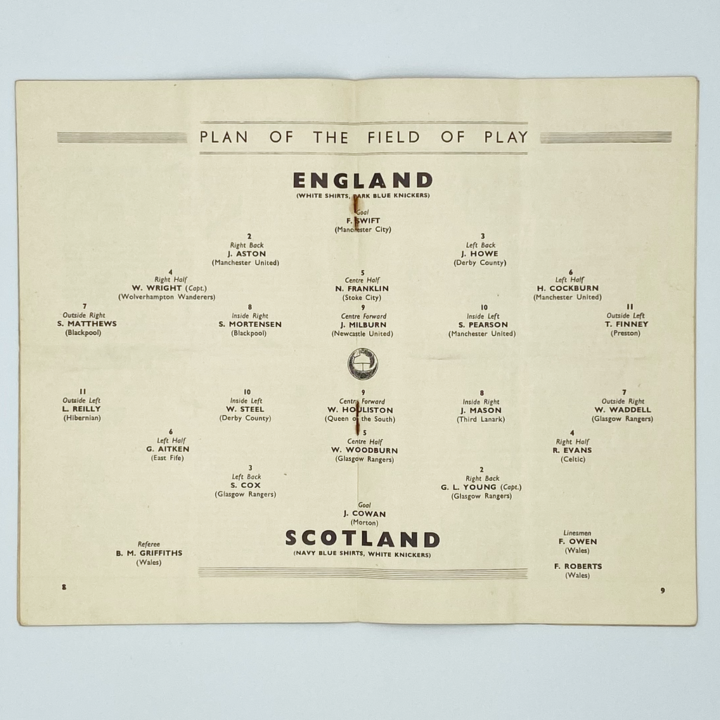 England vs Scotland Programme & Ticket (9 April 1949)