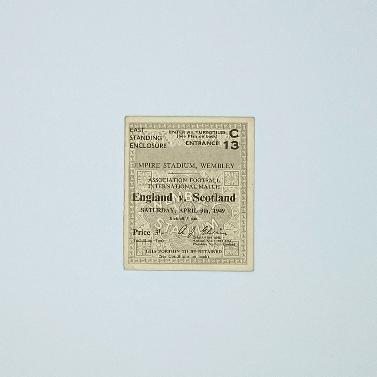 England vs Scotland Programme & Ticket (9 April 1949)