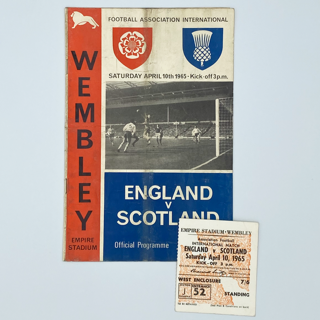 England vs Scotland Programme & Ticket (10 April 1965)
