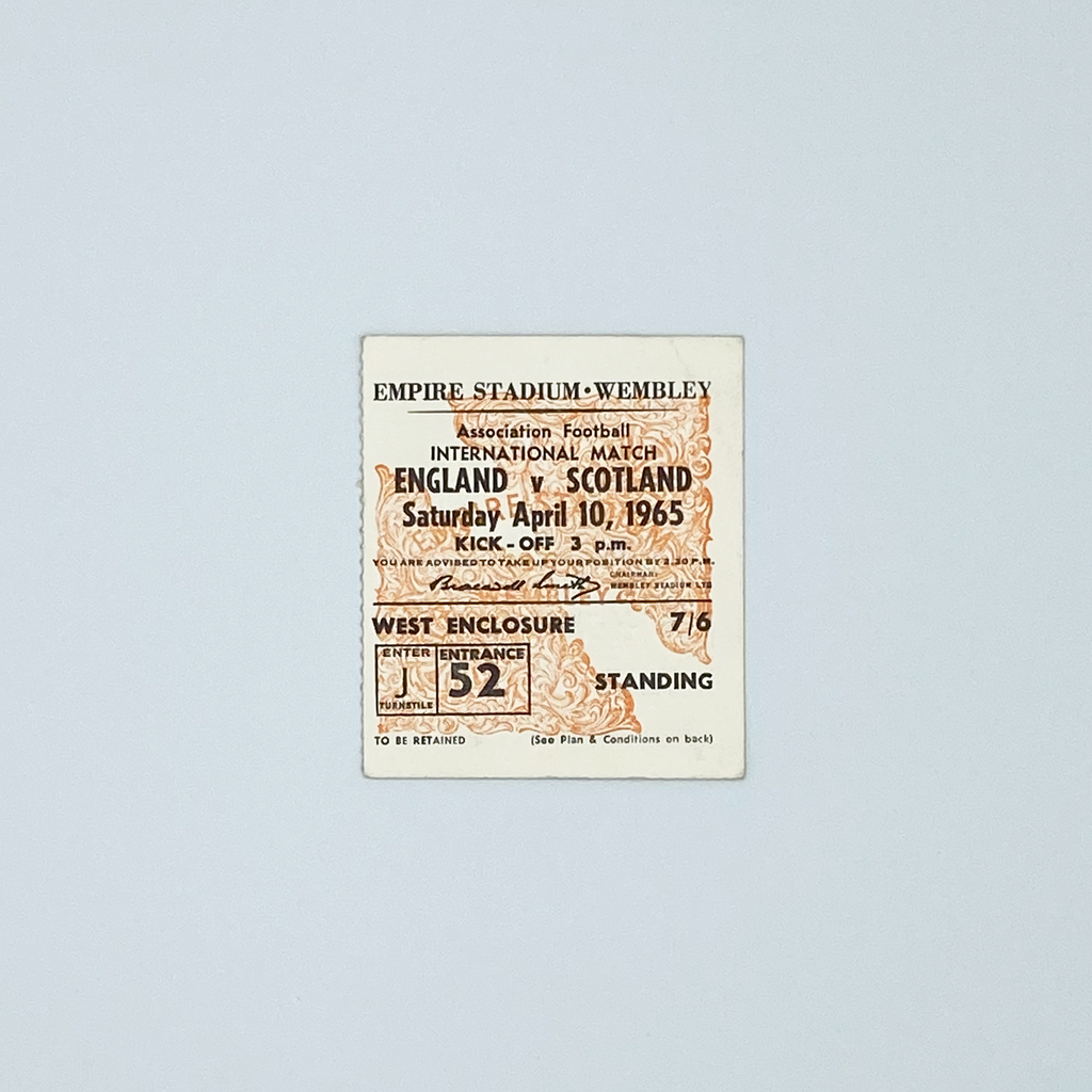 England vs Scotland Programme & Ticket (10 April 1965)