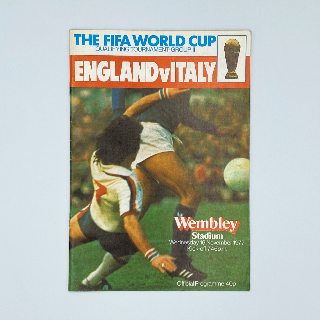 England vs Italy Programme (16 November 1977)