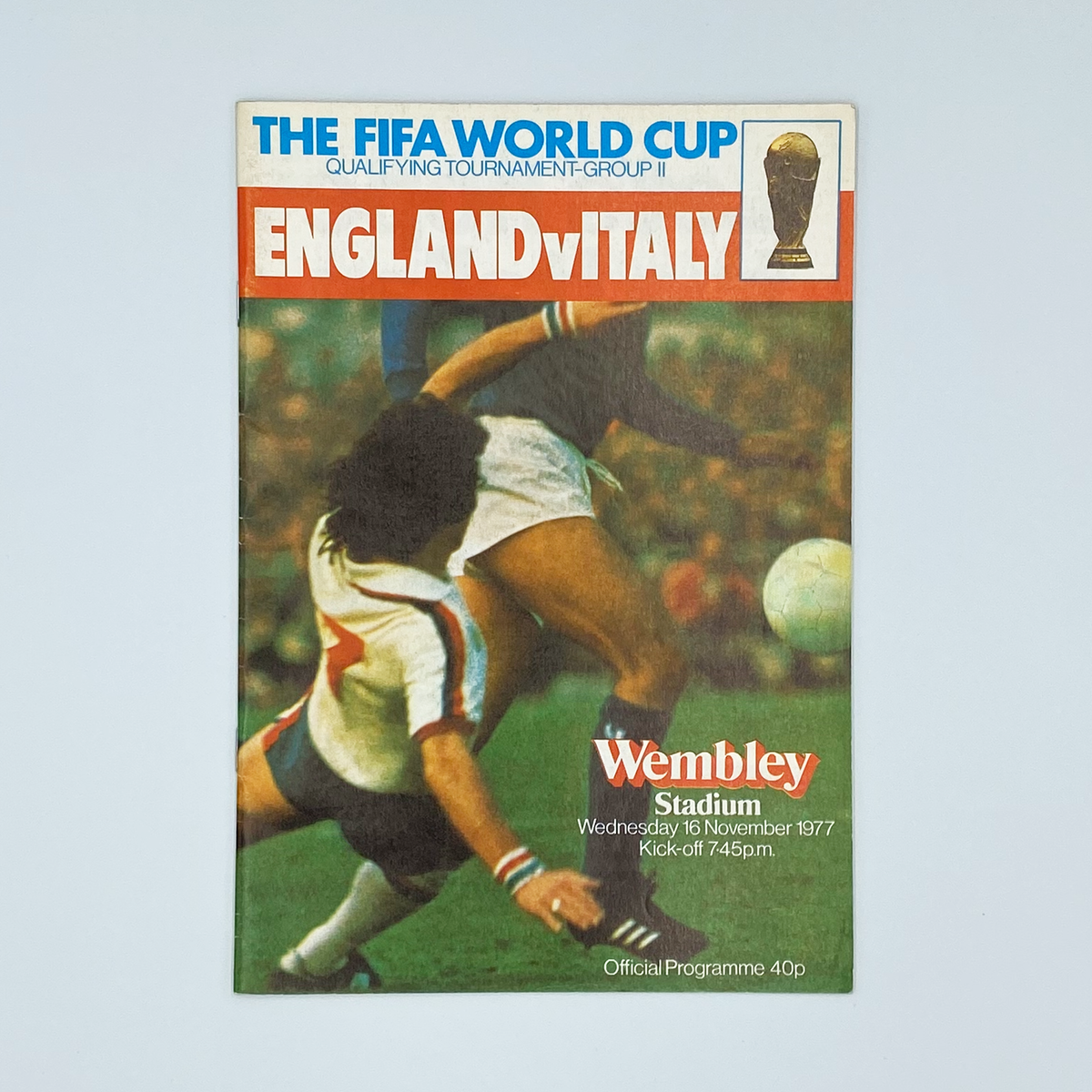 England vs Italy Programme (16 November 1977)