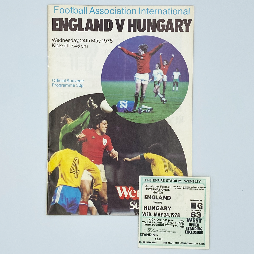 England vs Hungary Programme & Ticket (24 May 1978)
