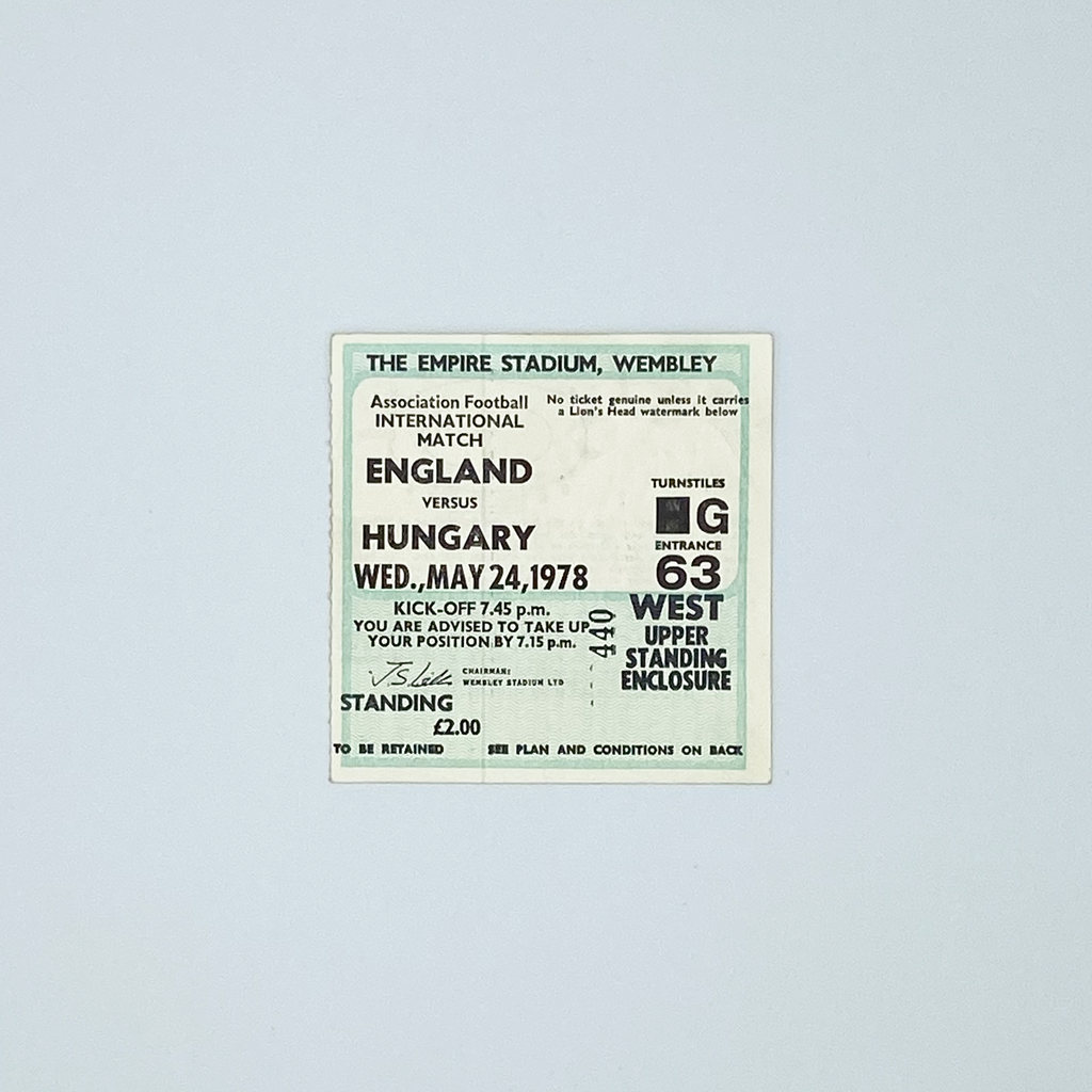England vs Hungary Programme & Ticket (24 May 1978)