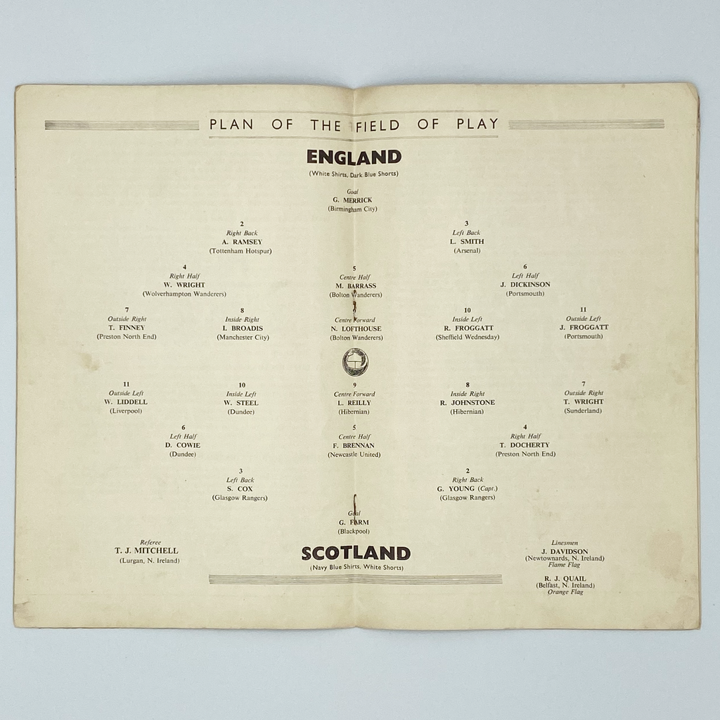 England vs Scotland Programme & Ticket (18 April 1953)