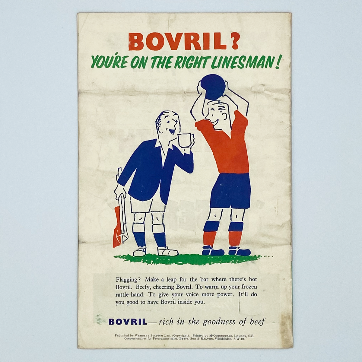 England vs Wales Programme & Ticket (10 November 1954)