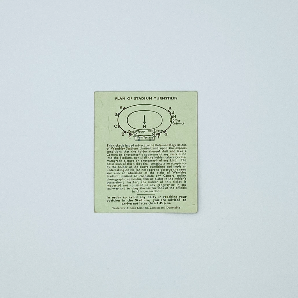 England vs Wales Programme & Ticket (10 November 1954)