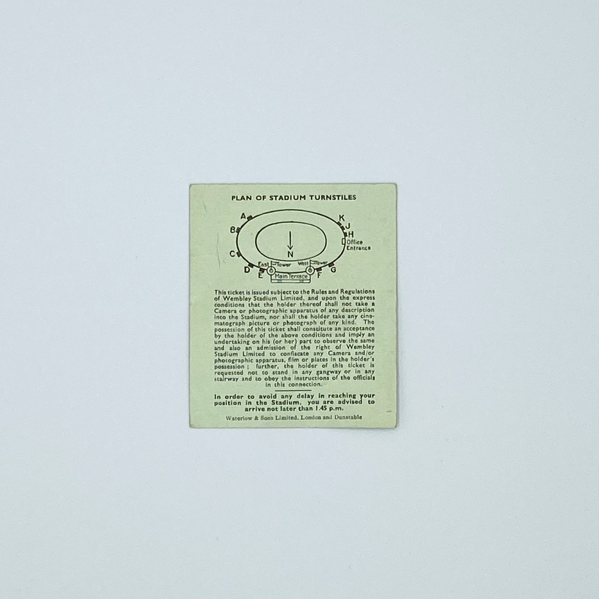England vs Wales Programme & Ticket (10 November 1954)