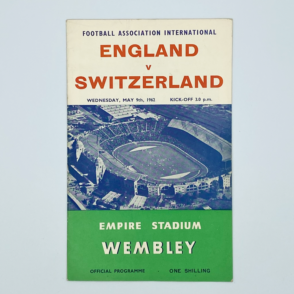 England vs Switzerland Programme (9 May 1962)