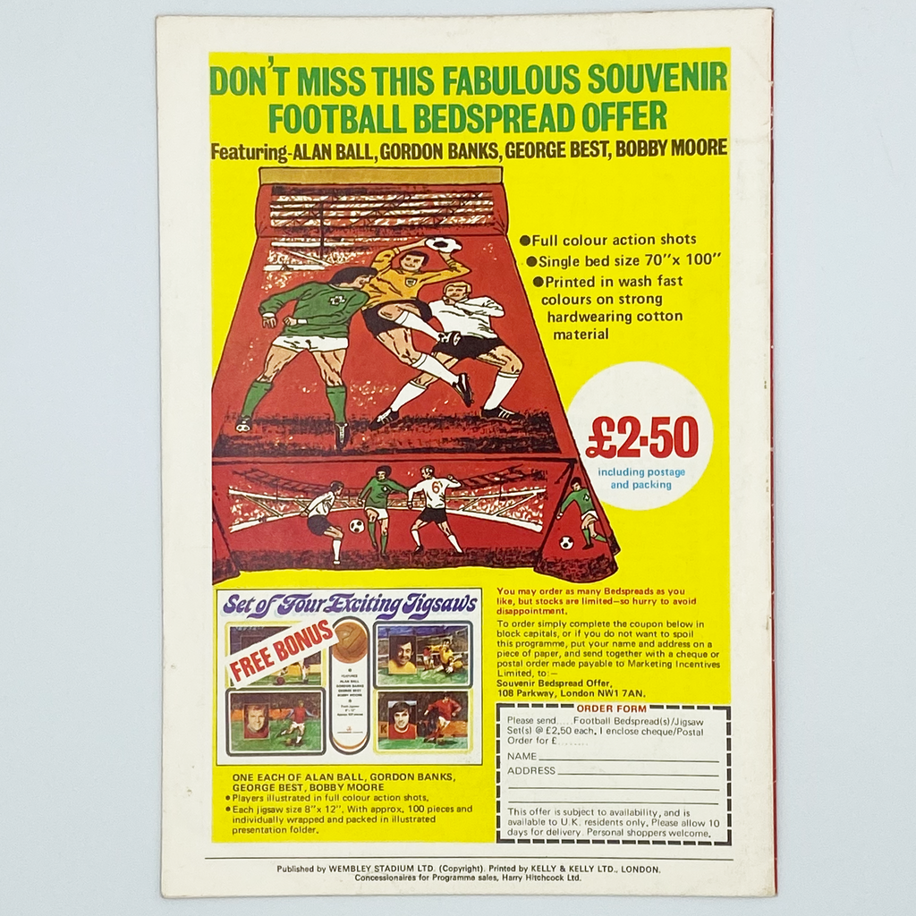 England vs Northern Ireland Programme (23 May 1972)