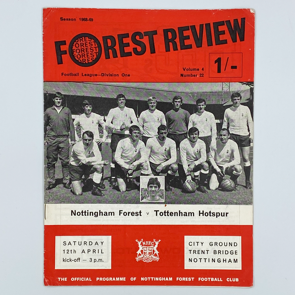 Nottingham Forest vs Tottenham Hotspur Programme (12 April 1969)