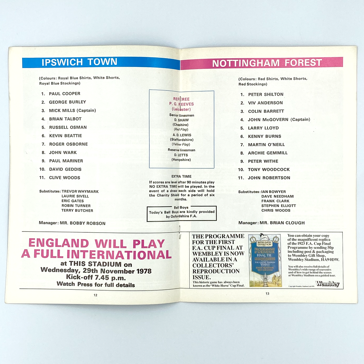 1981 Charity Shield Programme (12 August 1978)