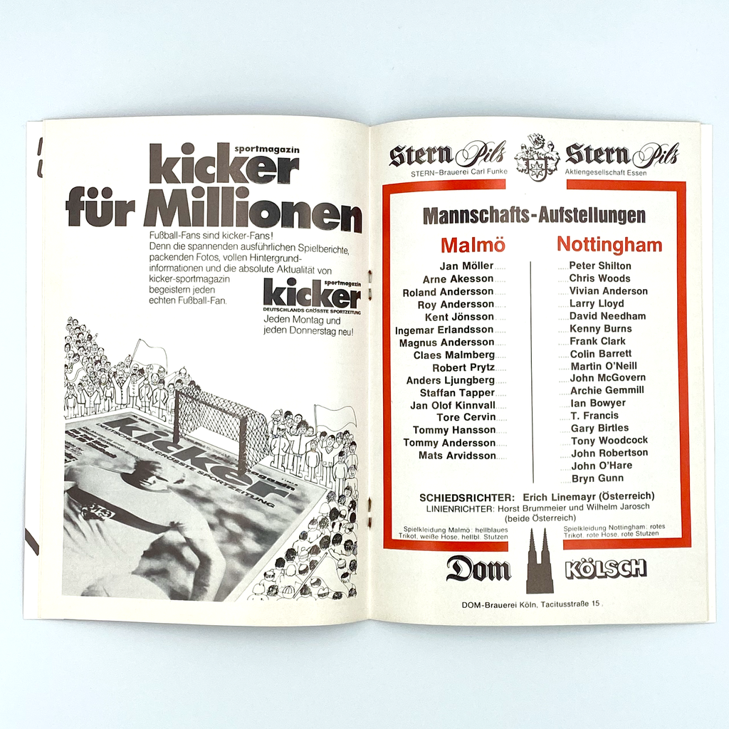 1979 European Cup Final Programme (30 May 1979)