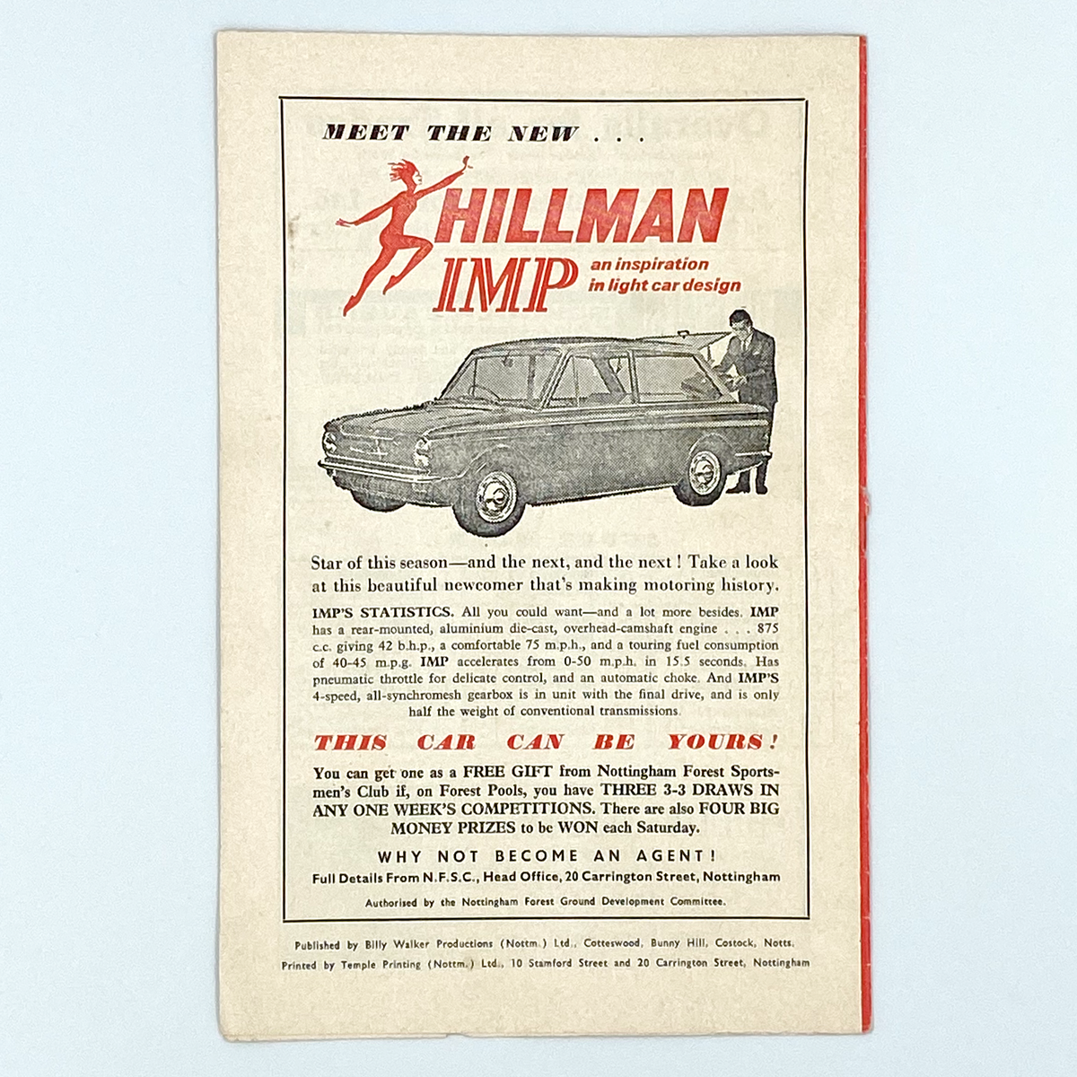 Nottingham Forest vs Tottenham Hotspur Programme (21 December 1963)
