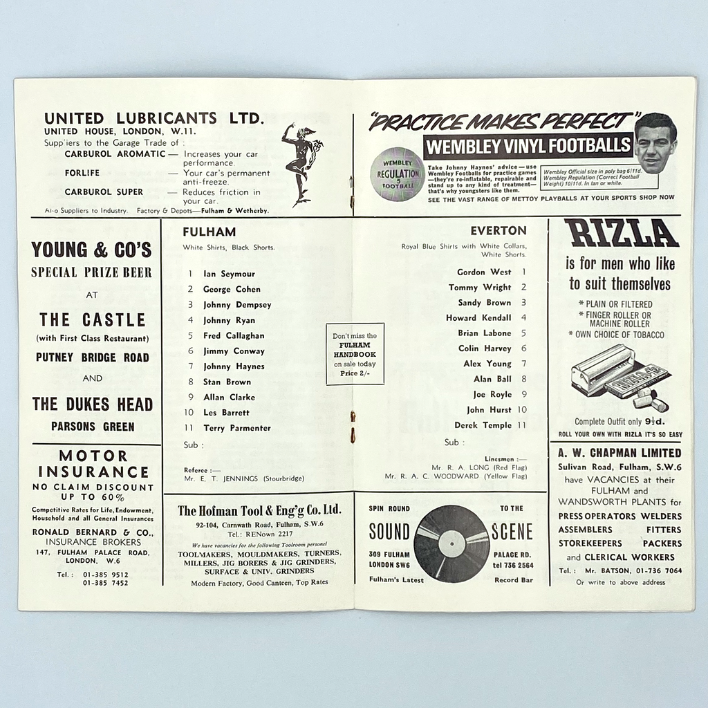 Fulham vs Everton Programme (9 September 1967)