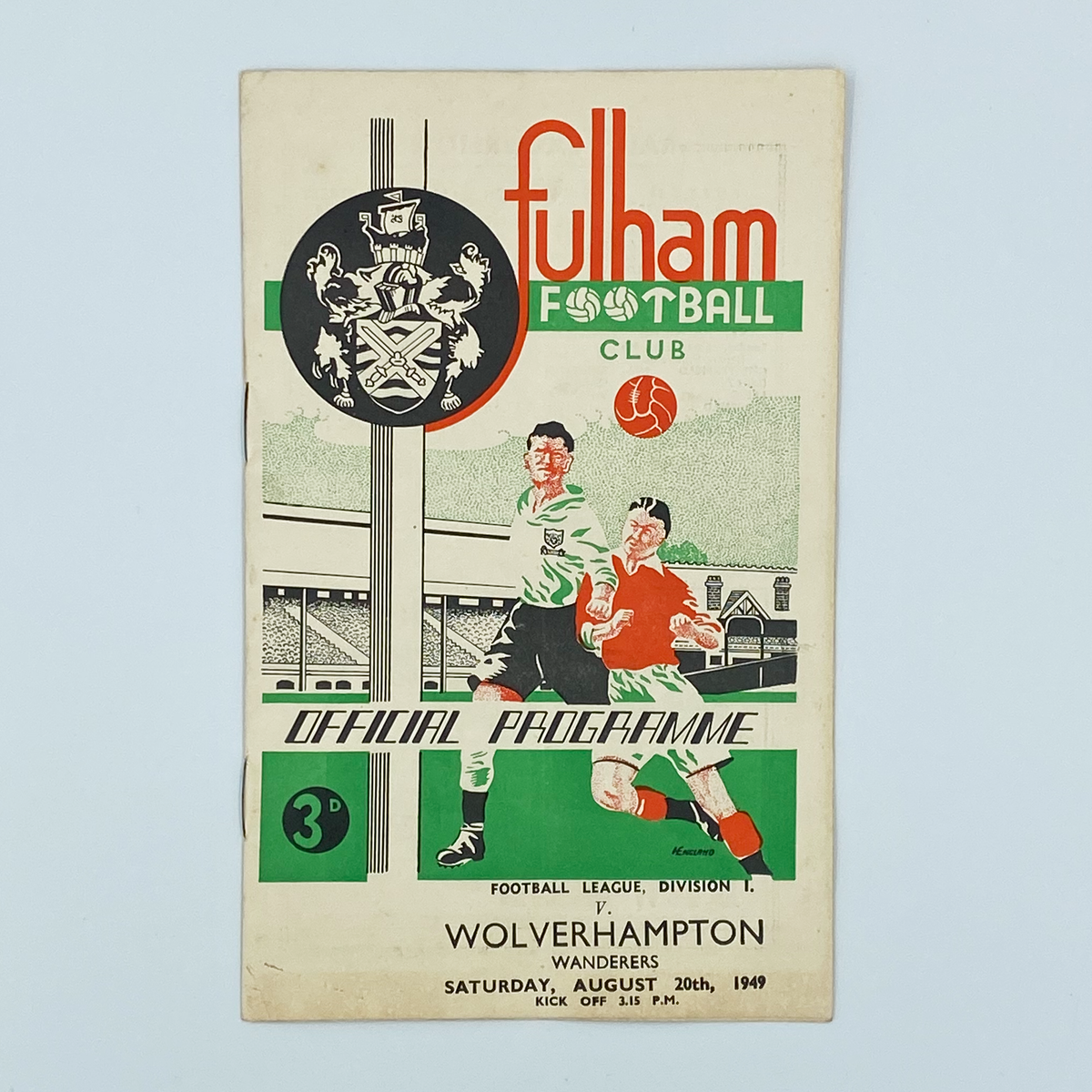 Fulham vs Wolverhampton Wanderers Programme (20 August 1949)