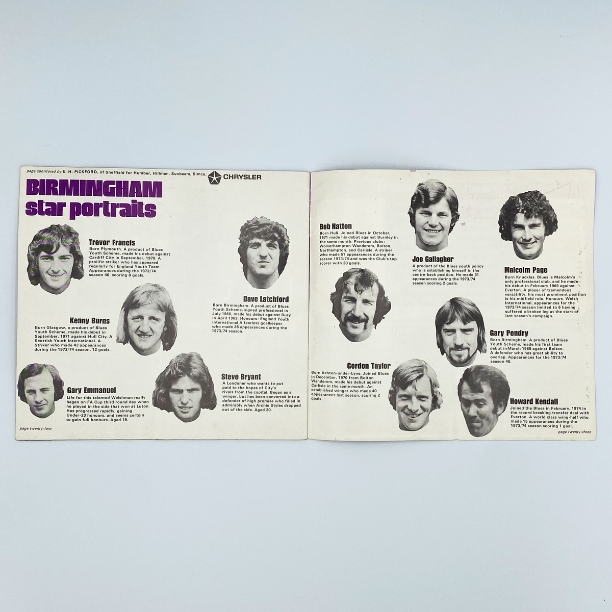 Fulham vs Birmingham City FA Cup Semi Final Programme (5 April 1975)