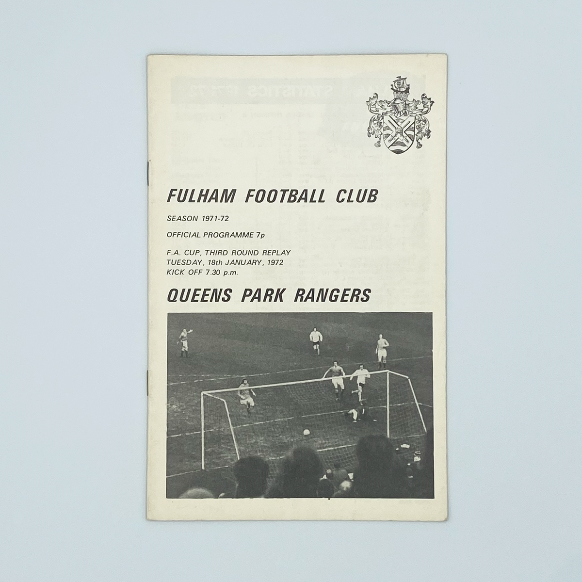 Fulham vs Queens Park Rangers Programme (18 January 1972)