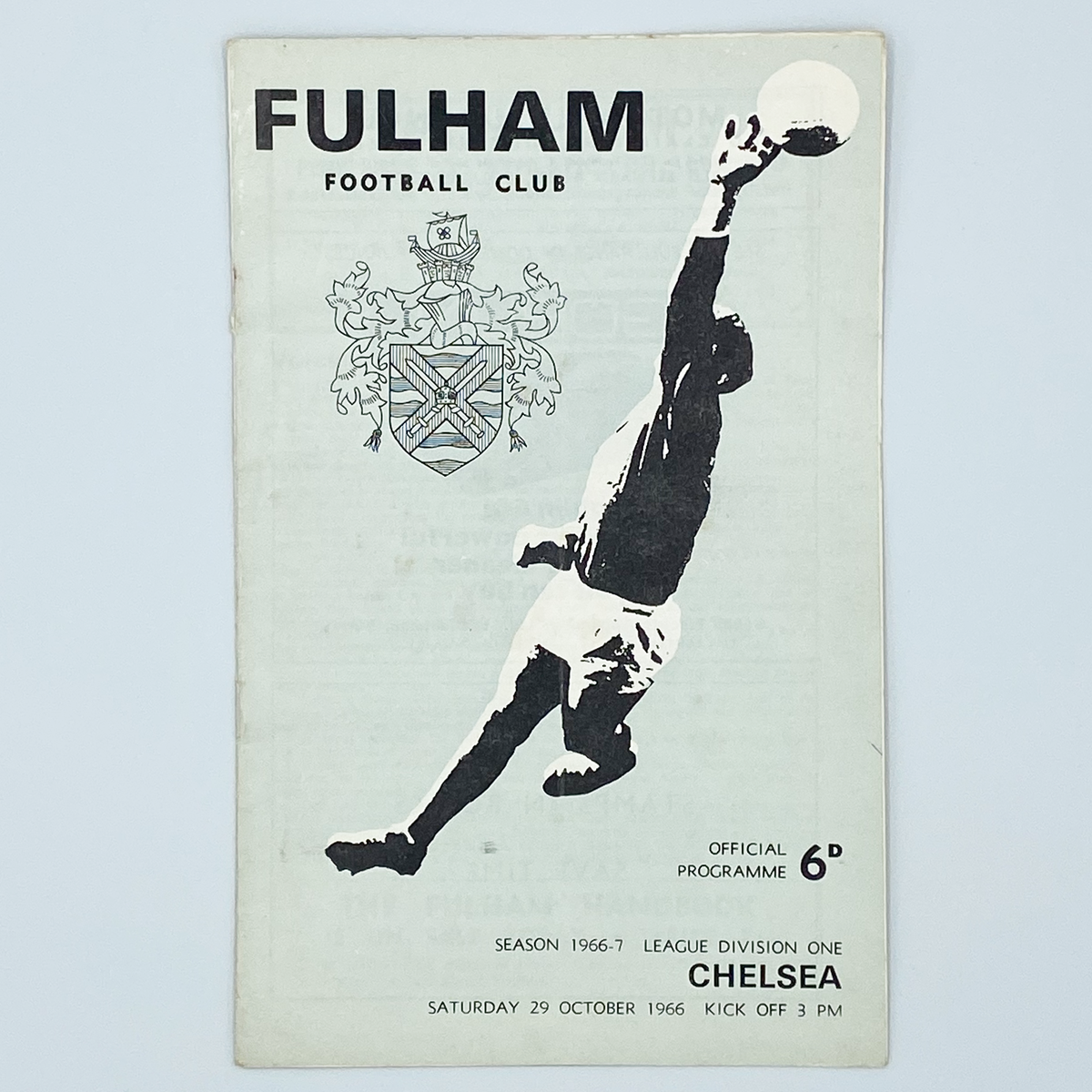 Fulham vs Chelsea Programme (29 October 1966)