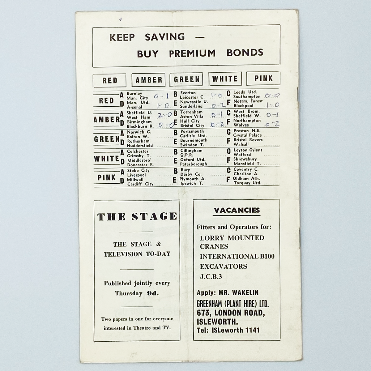 Fulham vs Chelsea Programme (29 October 1966)