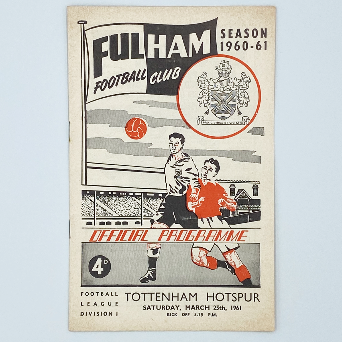 Fulham vs Tottenham Hotspur Programme (25 March 1961)