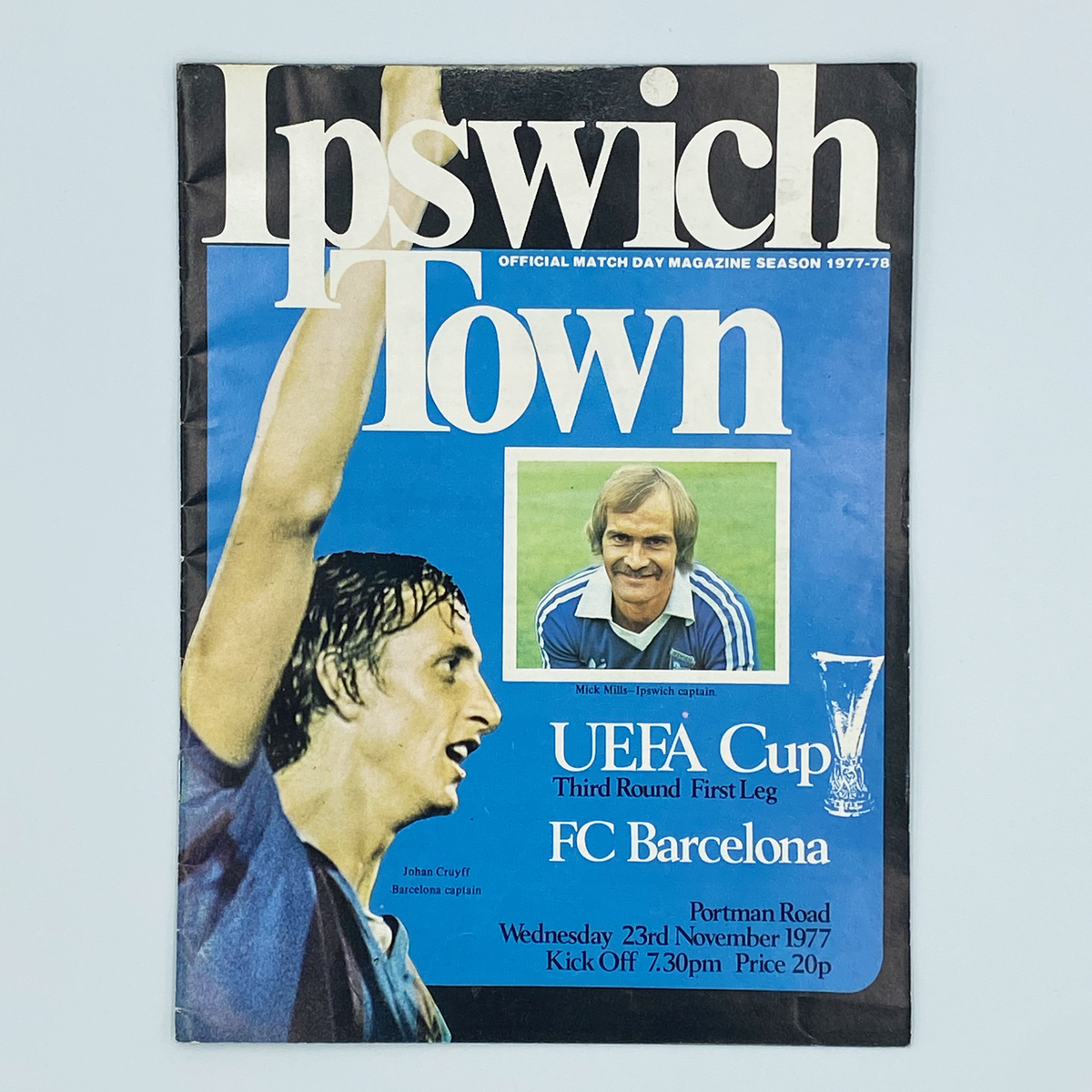 Ipswich Town vs FC Barcelona Programme (23 November 1977)