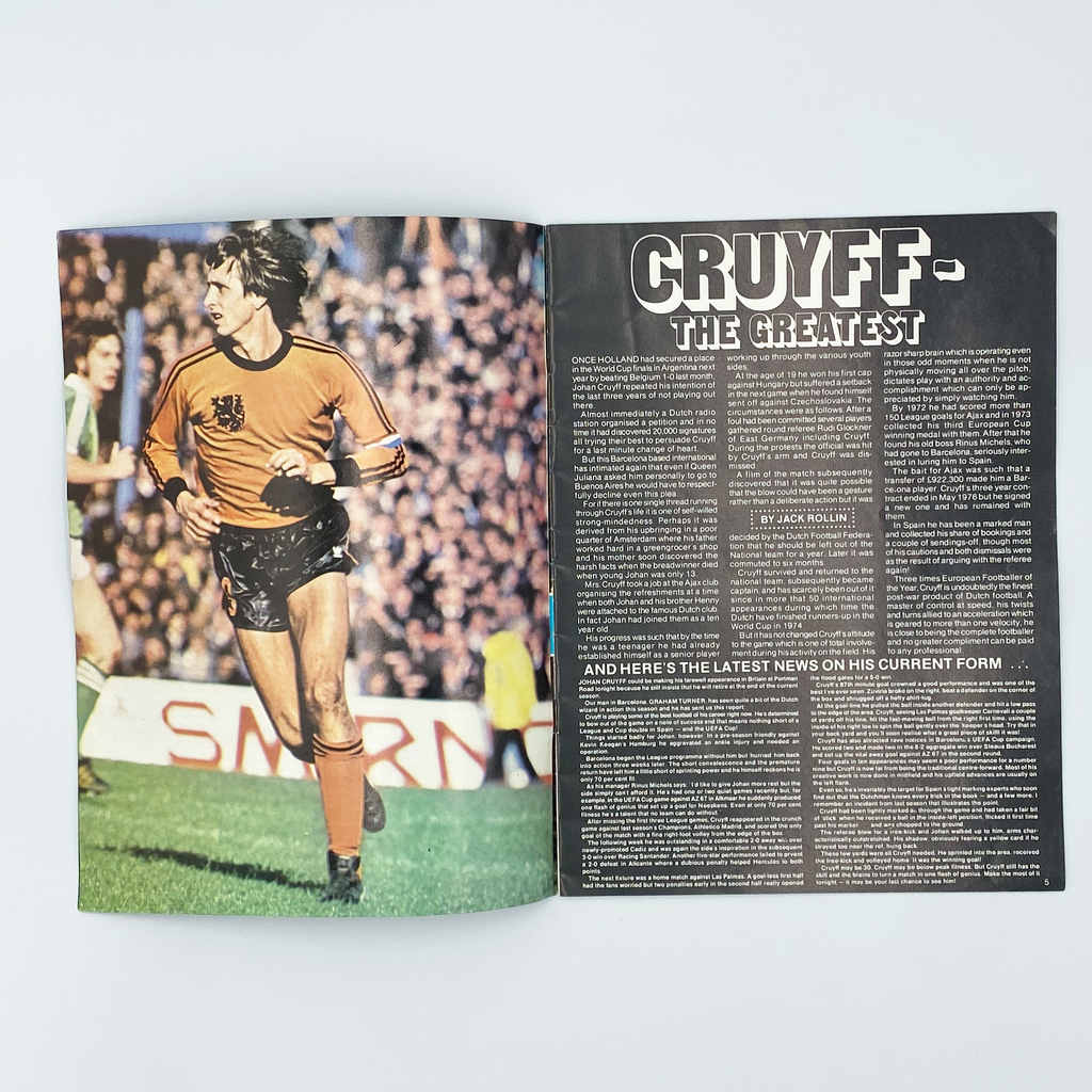 Ipswich Town vs FC Barcelona Programme (23 November 1977)