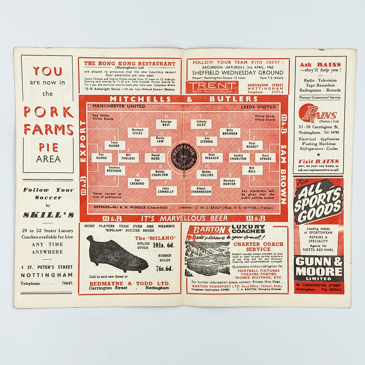 Leeds United vs Manchester United FA Cup Semi-Final Programme (31 March 1965)
