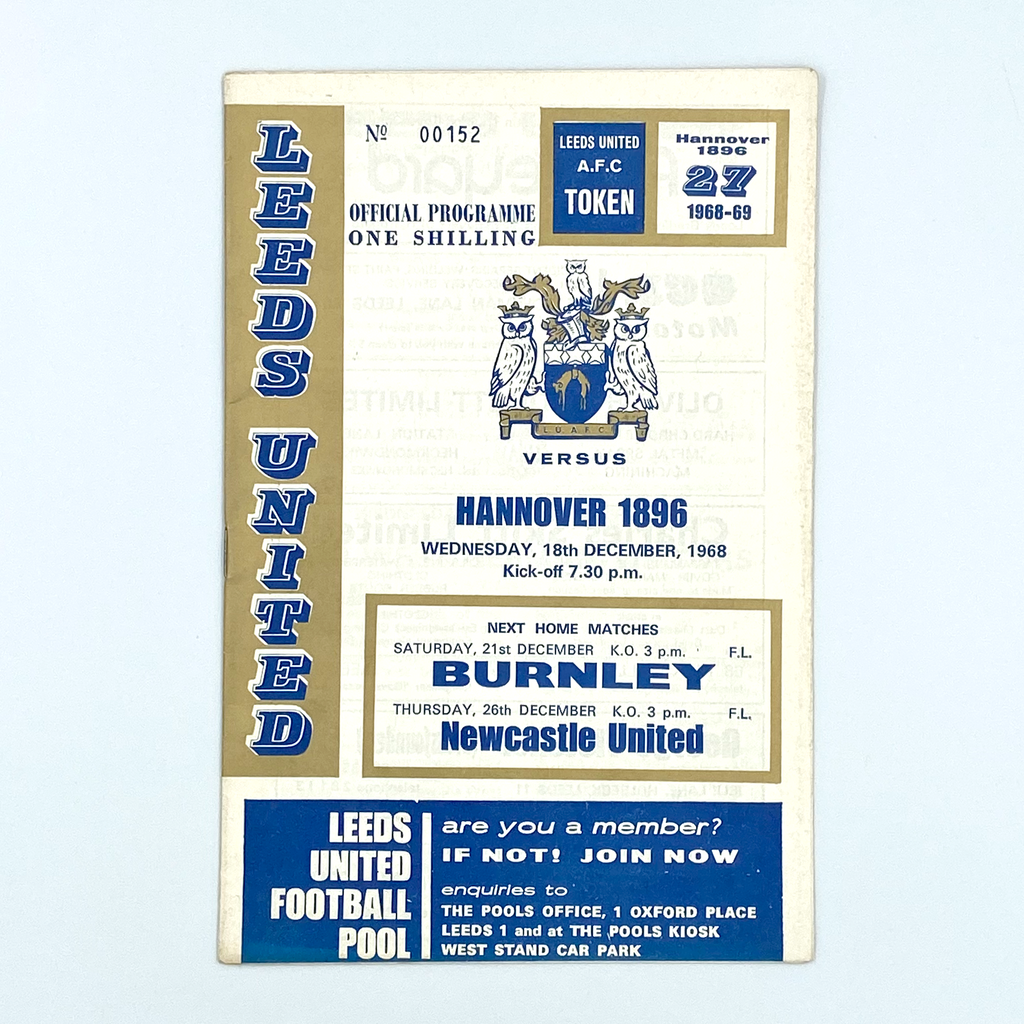 Leeds United vs Hannover 1896 Programme (18 December 1968)
