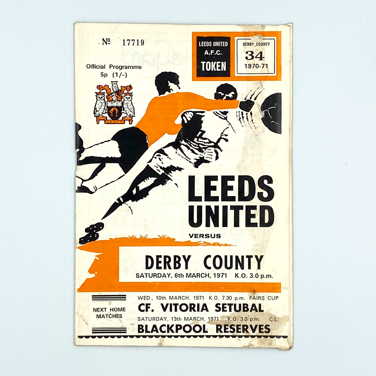 Leeds United vs Derby County Programme (6 March 1971)