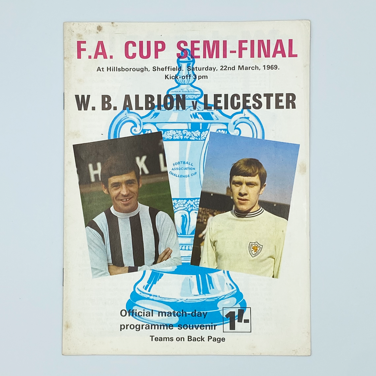 West Bromwich Albion vs Leicester City FA Cup Semi-Final Programme (29 March 1969)
