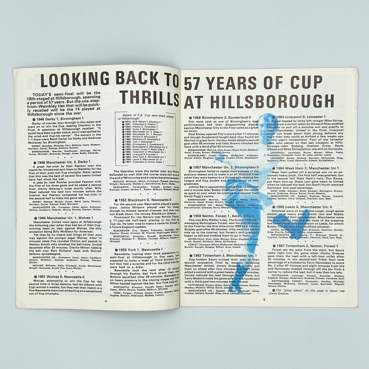West Bromwich Albion vs Leicester City FA Cup Semi-Final Programme (29 March 1969)