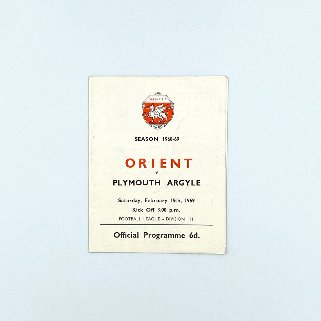 Leyton Orient vs Plymouth Argyle Programme (15 February 1969)