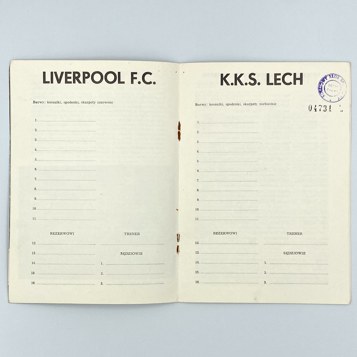 Lech Poznan vs Liverpool Programme (19 September 1984)