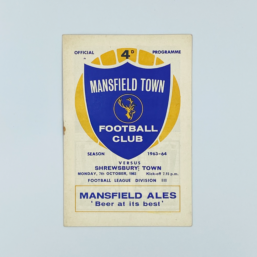 Mansfield Town vs Shrewsbury Town Programme (7 October 1963)