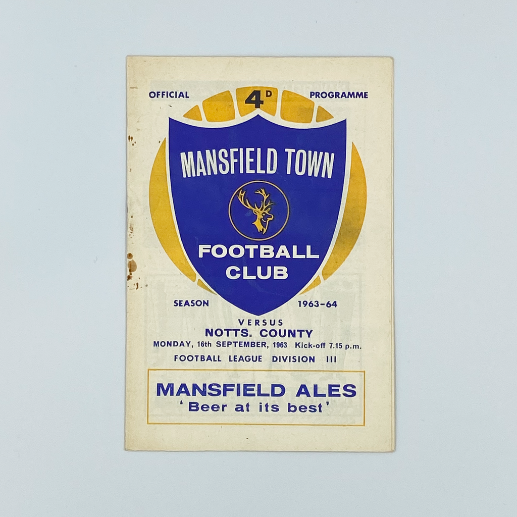 Mansfield Town vs Notts County Programme (16 September 1963)