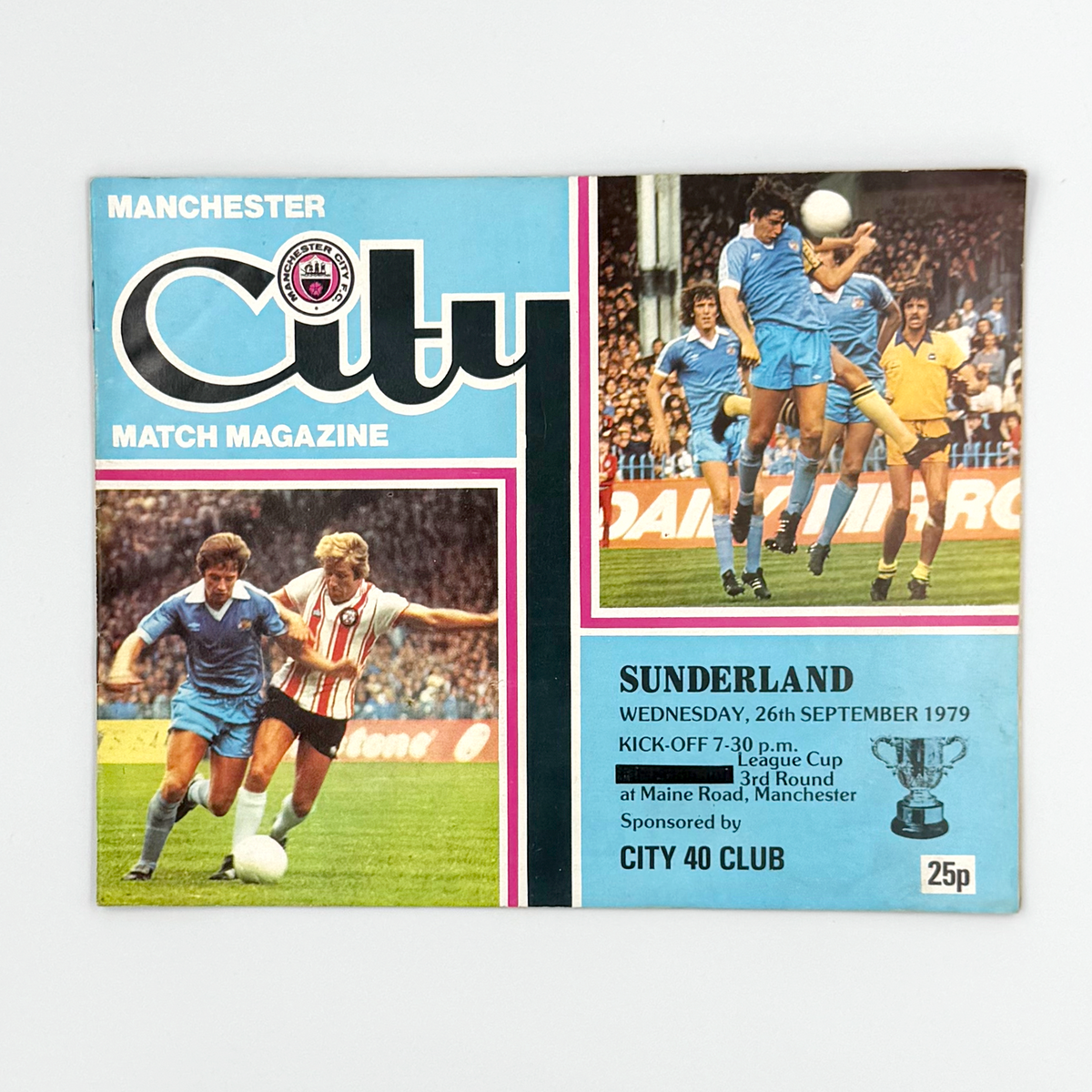 Manchester City vs Sunderland Programme (26 September 1979)